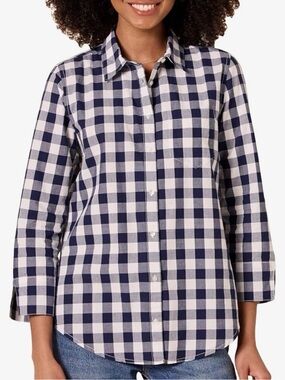Amazon Essentials Navy and White Shirt for Women